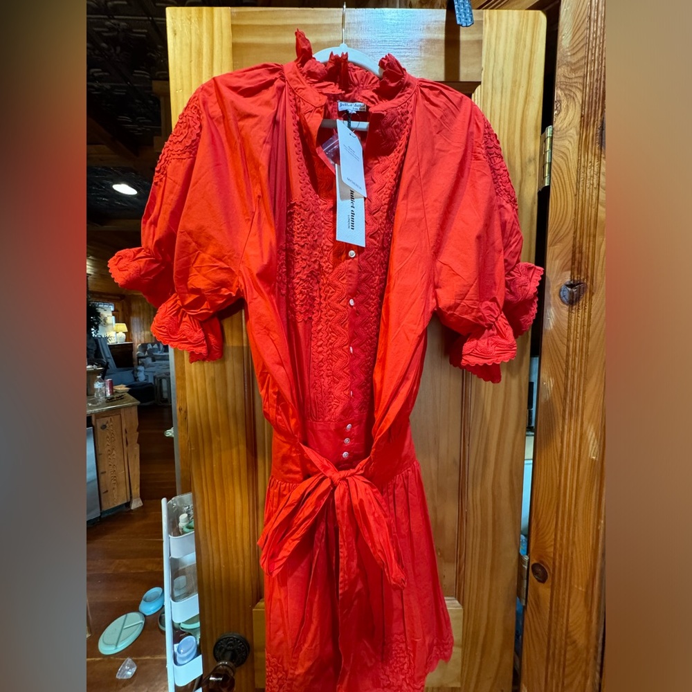 NWT Juliet Dunn Blouson Dress - perfect red! - Picture 3 of 3